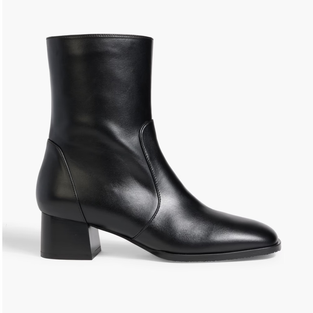 STUART WEITZMAN
Nola leather ankle boots, black, square toes, angular block heel